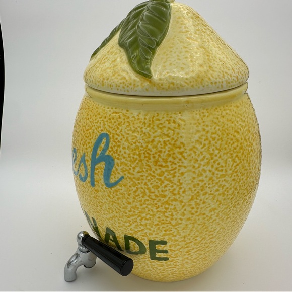 Vtg Cracker Barrel stoneware collection Fresh lemonade drink dispenser - Picture 6 of 15